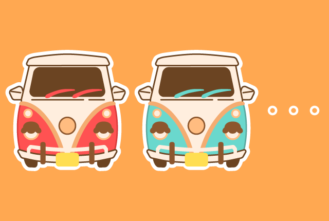 ワーゲン仕様カスタム車のイラスト